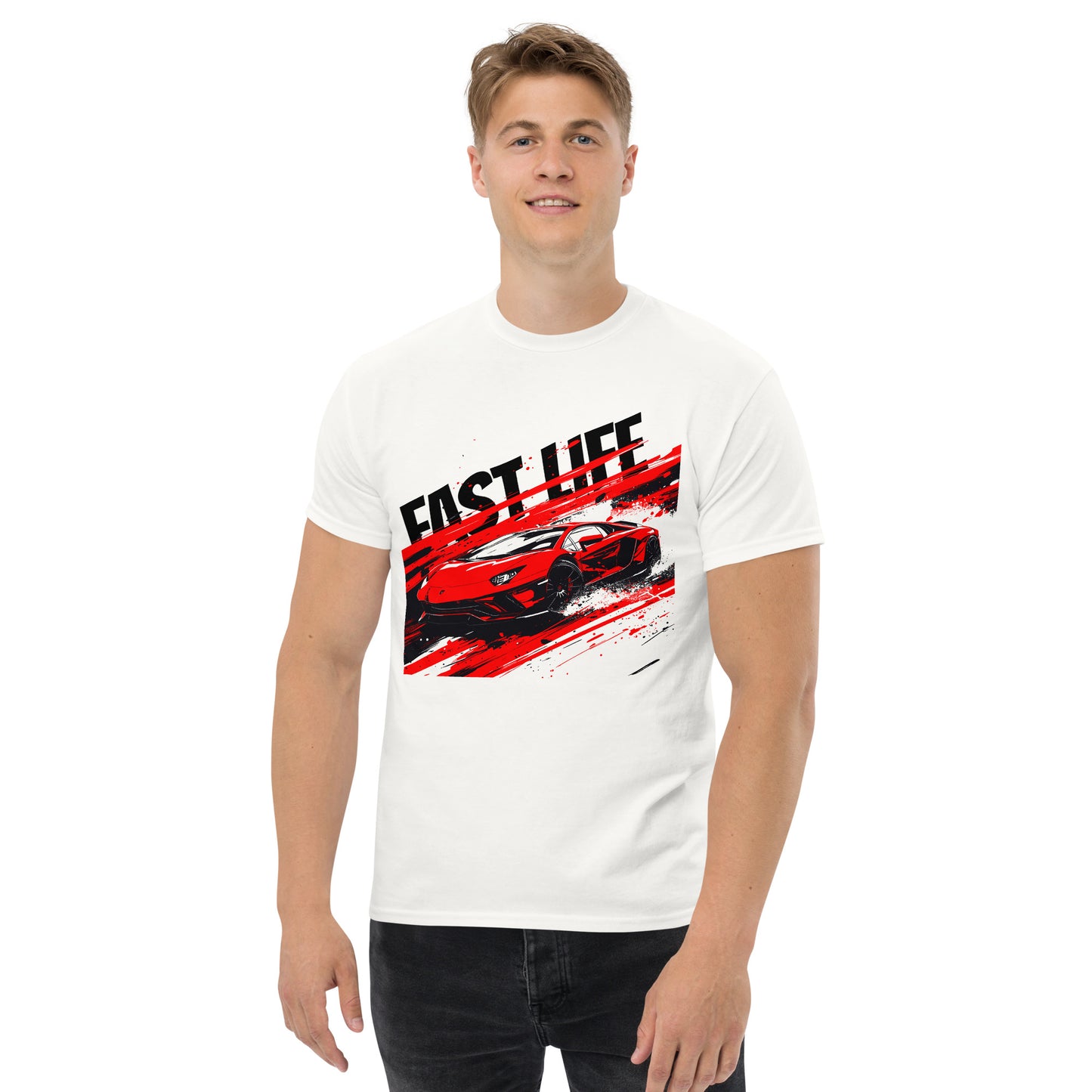 Red Lambo Splash Men's classic tee