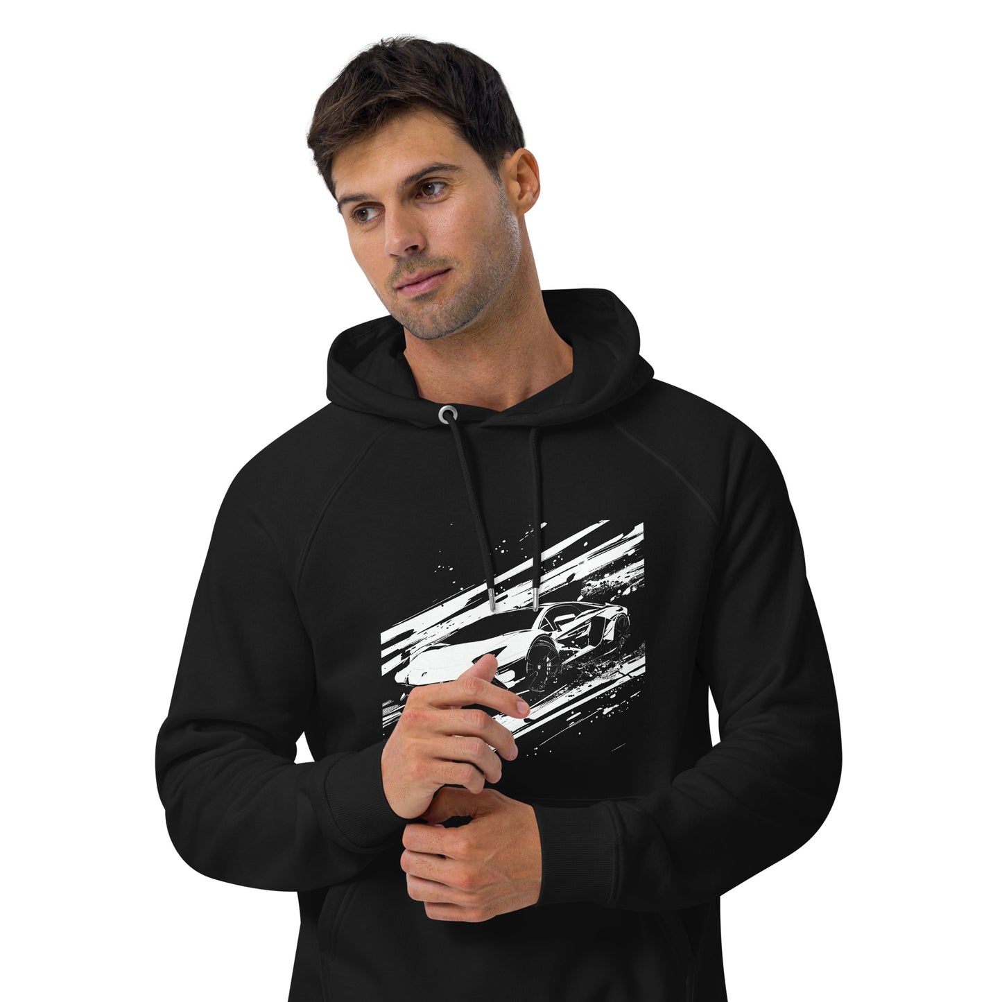 B&W Lambo Splash Unisex eco raglan hoodie